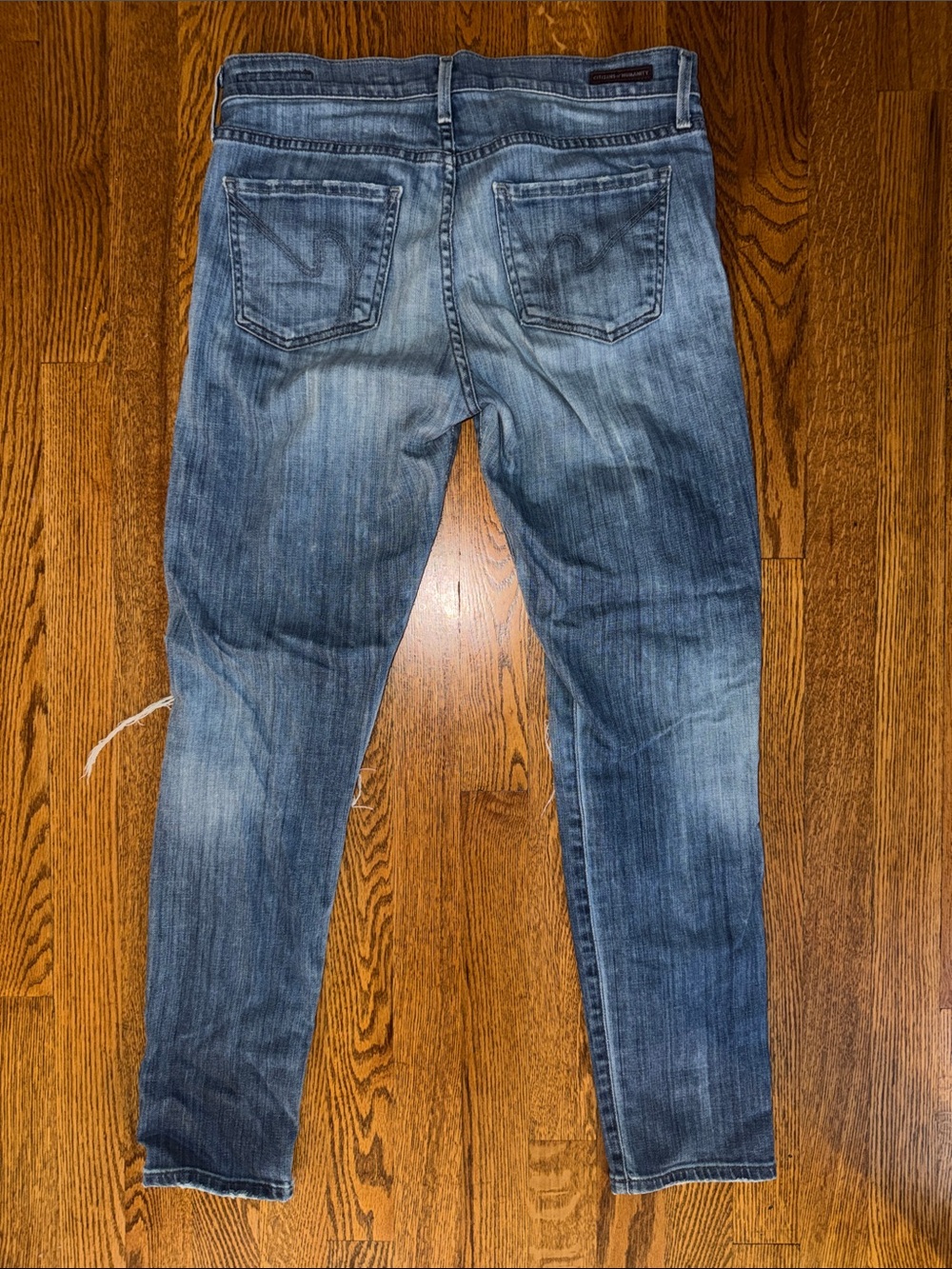 Citizens Of Humanity Light Wash Distressed Skinny Jeans Medium Rise